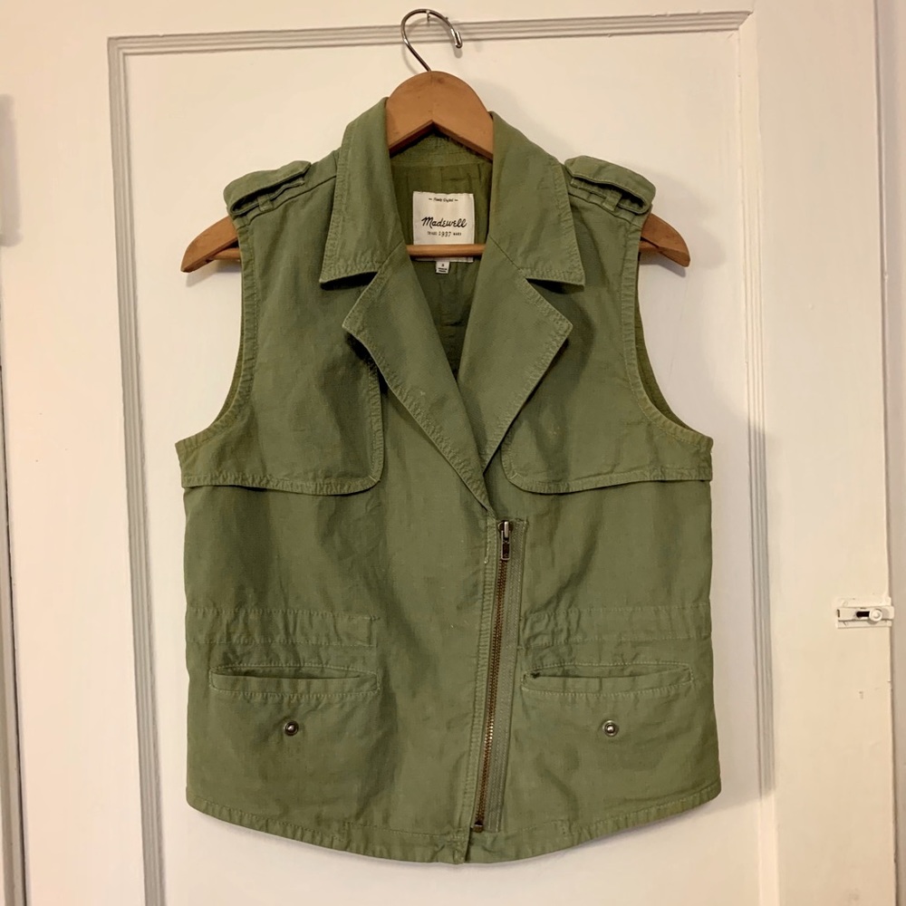 Madewell Green Utility Vest Size Small